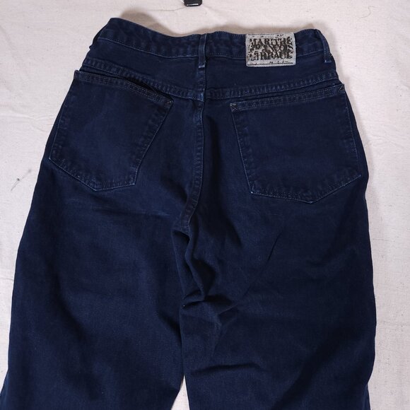 Marithe Francois Girbaud Blue Jeans Womens 9/10 Short Logo Denim Pants FLAW - Picture 13 of 16